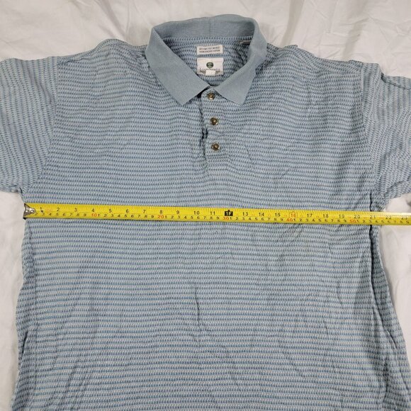 Lone Cypress Pebble Beach Mens Large Blue Polo Shirt Houndstooth Short Sleeve - Picture 6 of 9